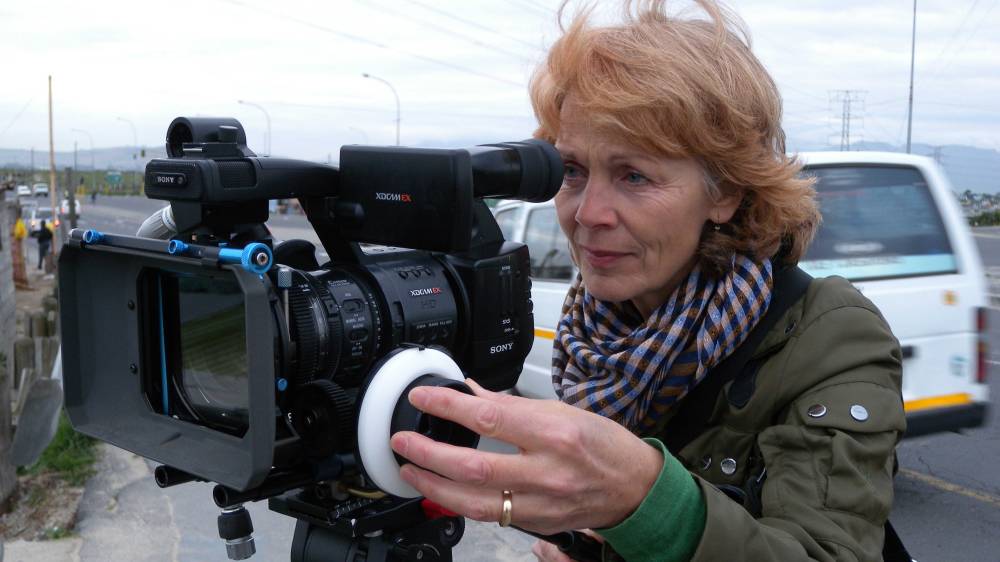 Sigrid Klausmann bei den Dreharbeiten zu "Nicht ohne uns!"